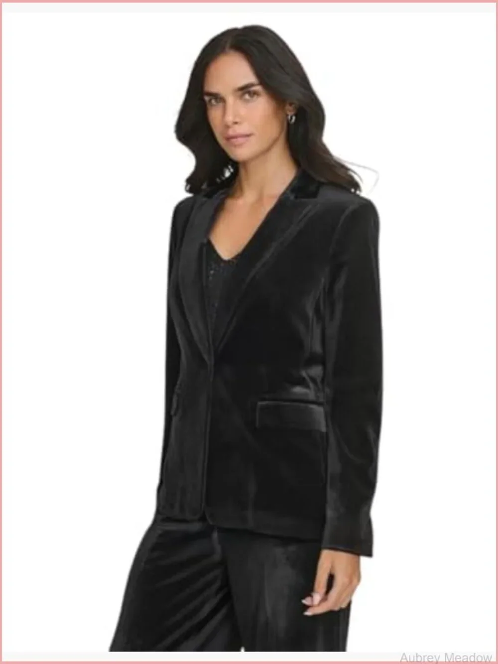 Women's One Button Lux Blazer Long Sleeve Notch Collar